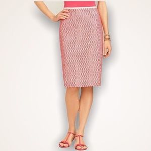 TALBOTS Starfish Pink Eyelet Pencil Skirt